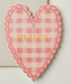 Pink Gingham Mum Heart Card
